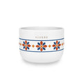 Vivere Ceramic Latte Mug — 25oz Sereno Retro Floral Border Design