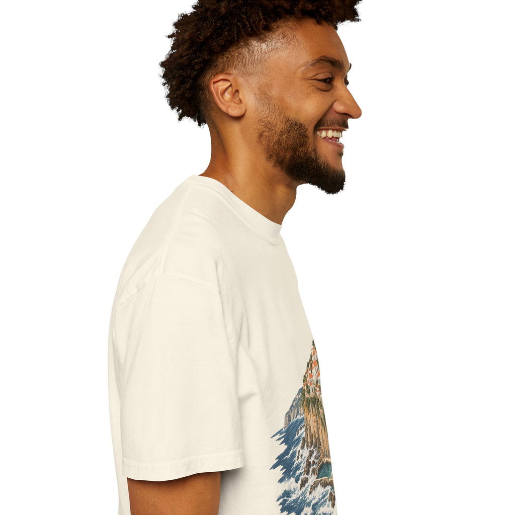 Coastal Cliffside Illustration T-Shirt — Café Vivere Azenhas do Mar Portugal Scenic Tee