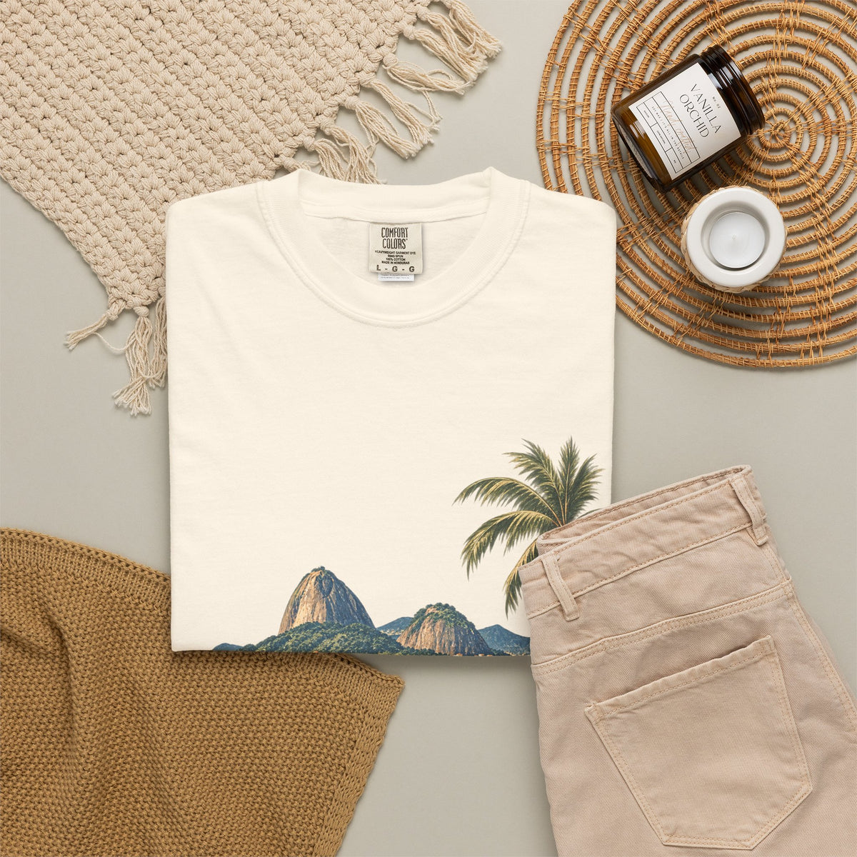 Rio de Janeiro Beach T-Shirt — Café Vivere Vintage Palm Coastal Tee