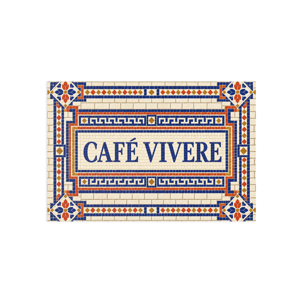 Café Vivere Fine Art Postcard Set — Vintage Mosaic Tile Design