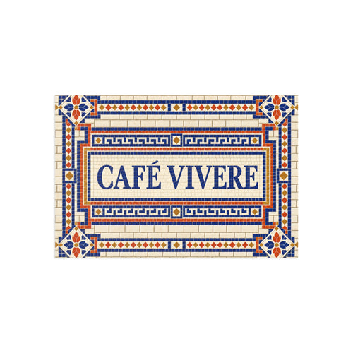 Café Vivere Fine Art Postcard Set — Vintage Mosaic Tile Design