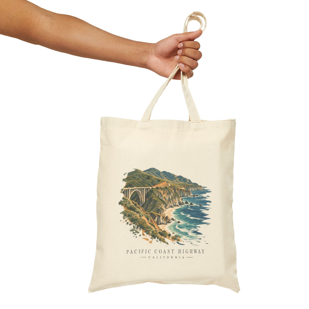 Pacific Coast Highway Sereno Bag— Café Vivere Bixby Bridge California Scenic Tote Bag