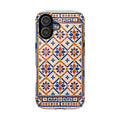 Mediterranean Tile Impact-Resistant Phone Case — Blue & Terracotta Mosaic Protection