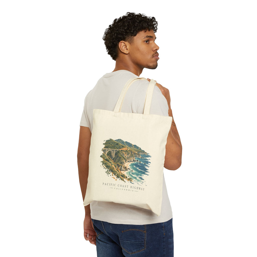 Pacific Coast Highway Sereno Bag— Café Vivere Bixby Bridge California Scenic Tote Bag