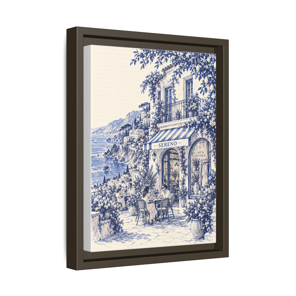 Sereno by Café Vivere - Amalfi Coast Blue Ink Matte Canvas Print, Framed (Multi-color)