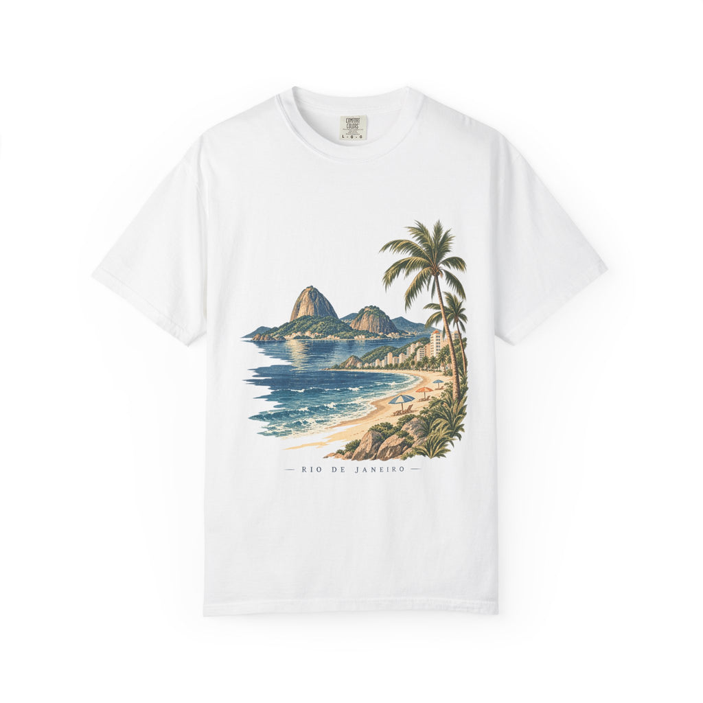 Rio de Janeiro Beach T-Shirt — Café Vivere Vintage Palm Coastal Tee