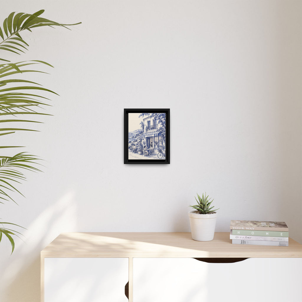 Sereno by Café Vivere - Pacific Coast Highway Blue Ink Matte Canvas Print, Framed (Multi-color)