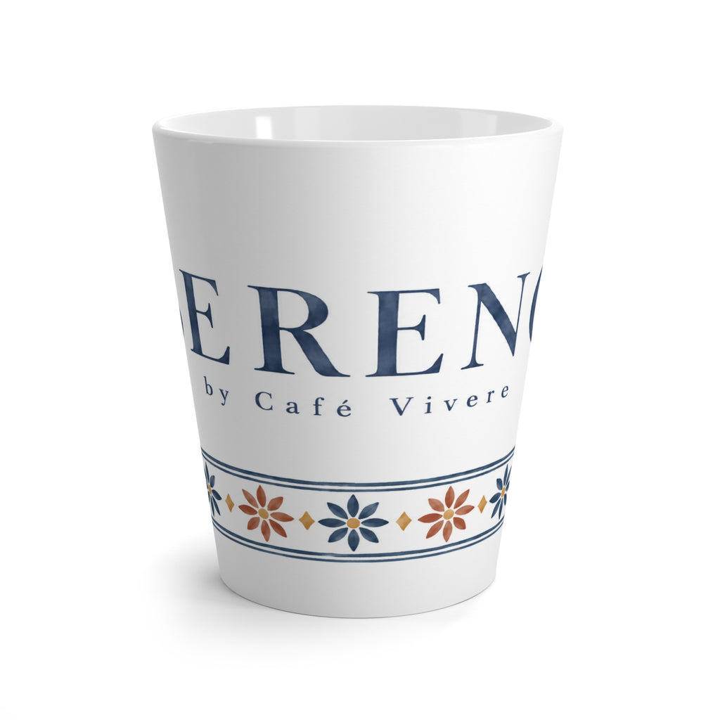 Ceramic Latte Mug - Sereno by Cafe Vivere Floral Cafe Design