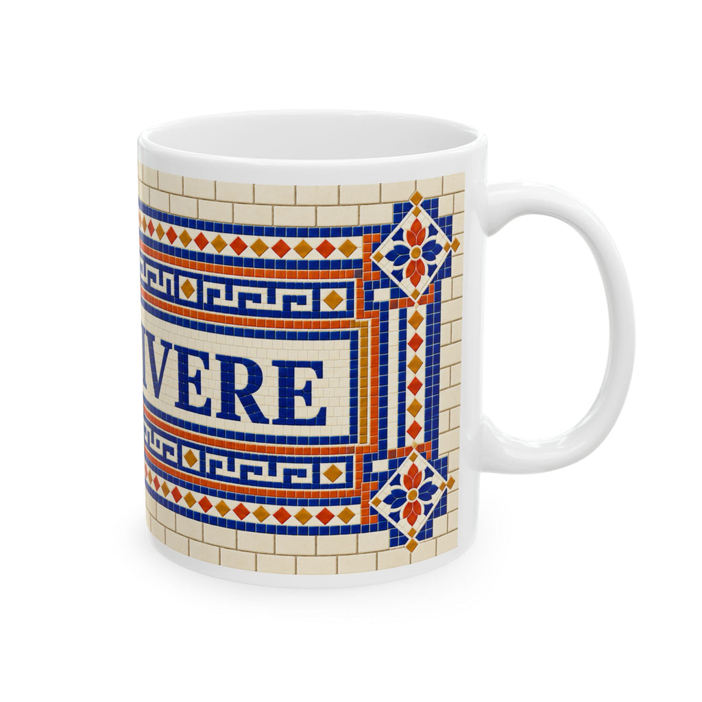 Café Vivere Ceramic Mug — Vintage Tile Pattern (11oz & 15oz)