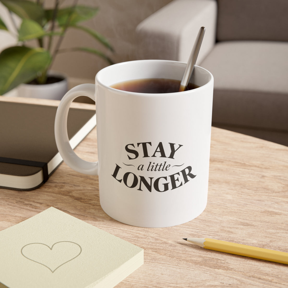 Stay a Little Longer Mug — 11oz Sereno by Cafe Vivere Ceramic Coffee Cup