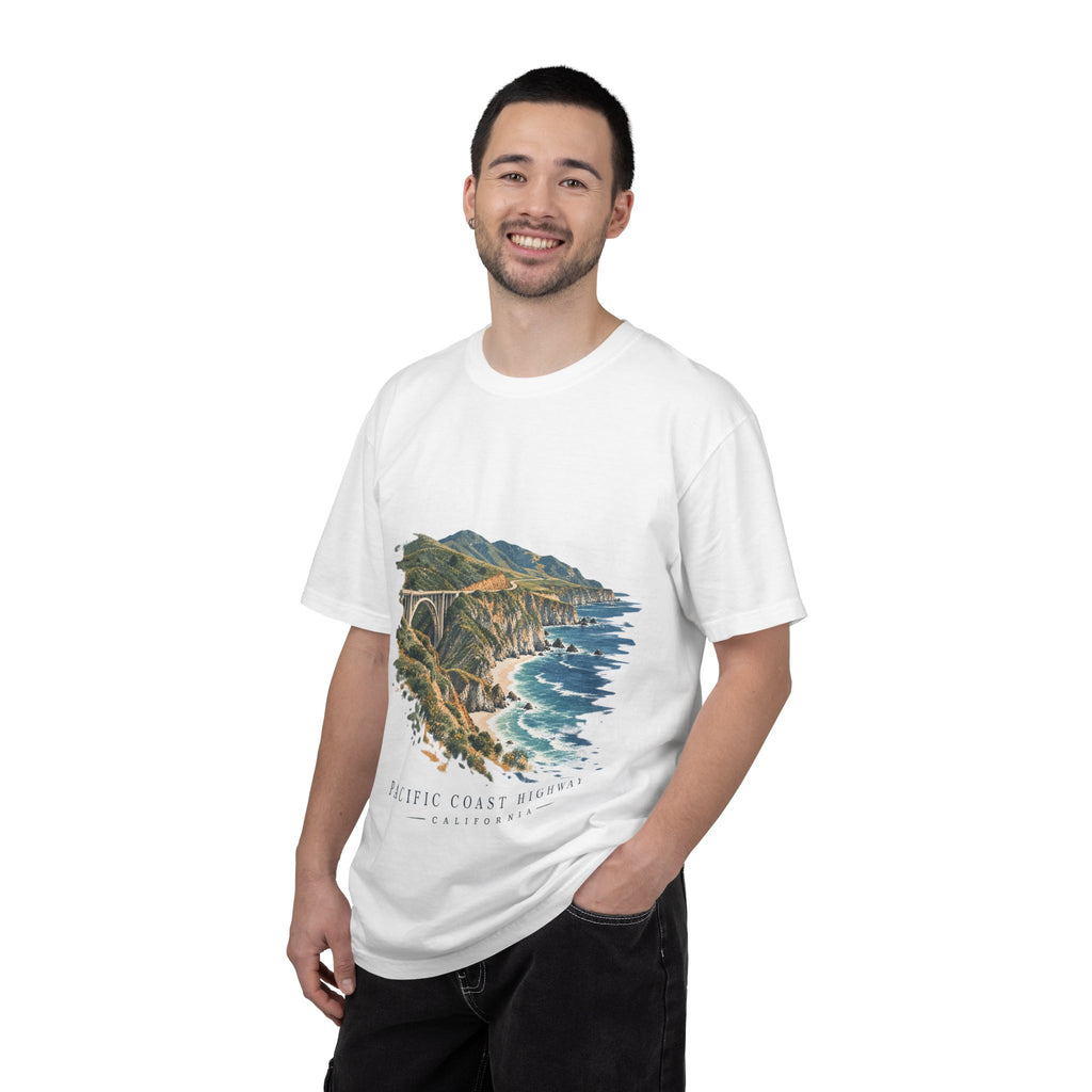 Pacific Coast Highway T-Shirt — Café Vivere Bixby Bridge California Scenic Tee