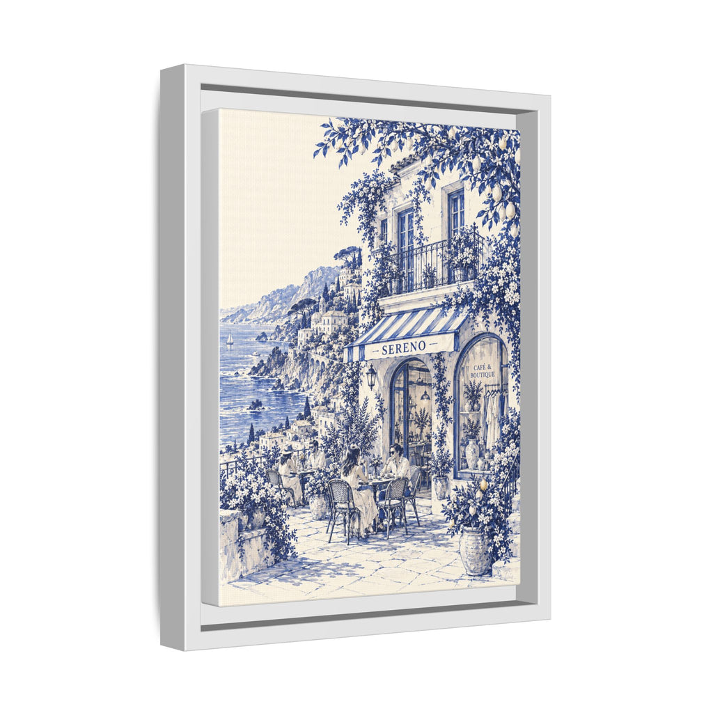 Sereno by Café Vivere - Amalfi Coast Blue Ink Matte Canvas Print, Framed (Multi-color)