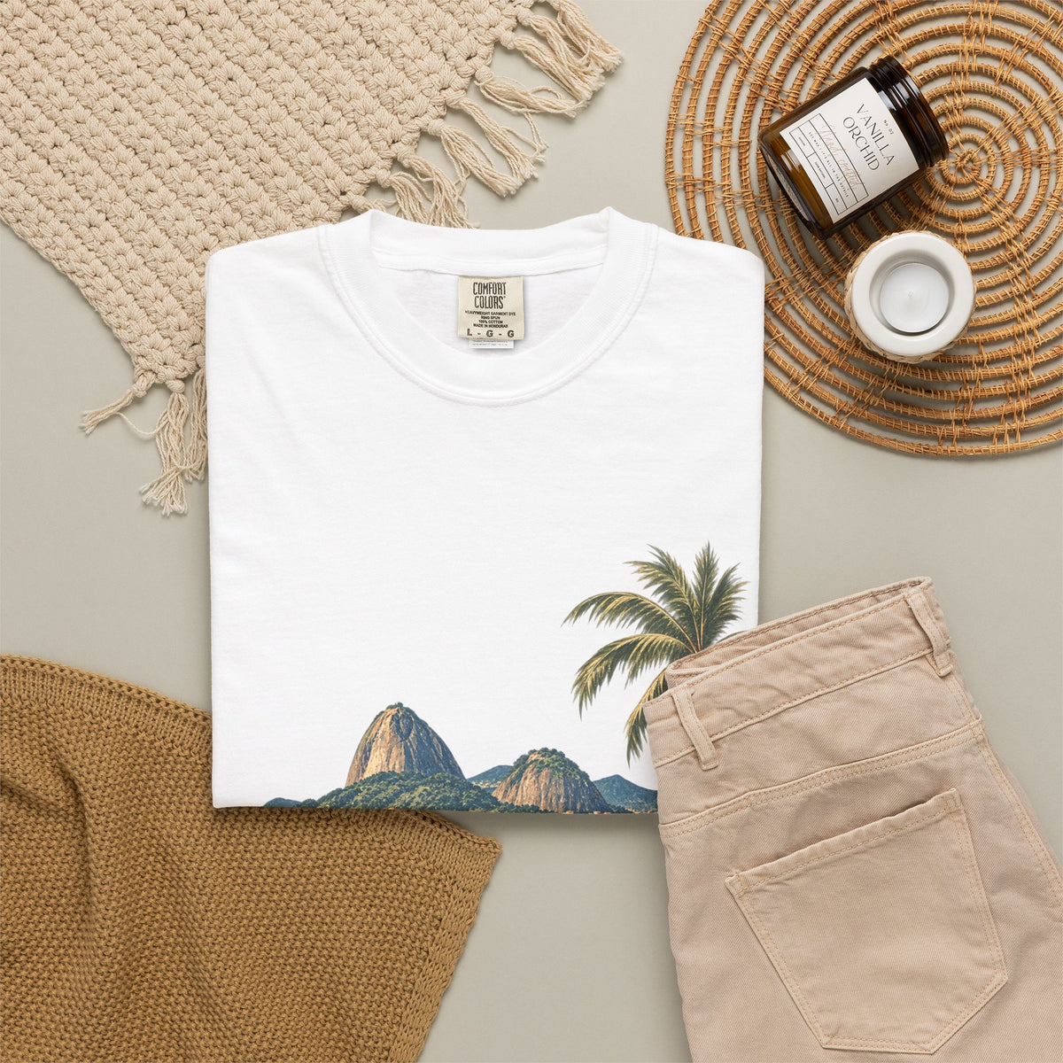 Rio de Janeiro Beach T-Shirt — Café Vivere Vintage Palm Coastal Tee