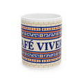 Café Vivere Ceramic Mug — Vintage Tile Pattern (11oz & 15oz)