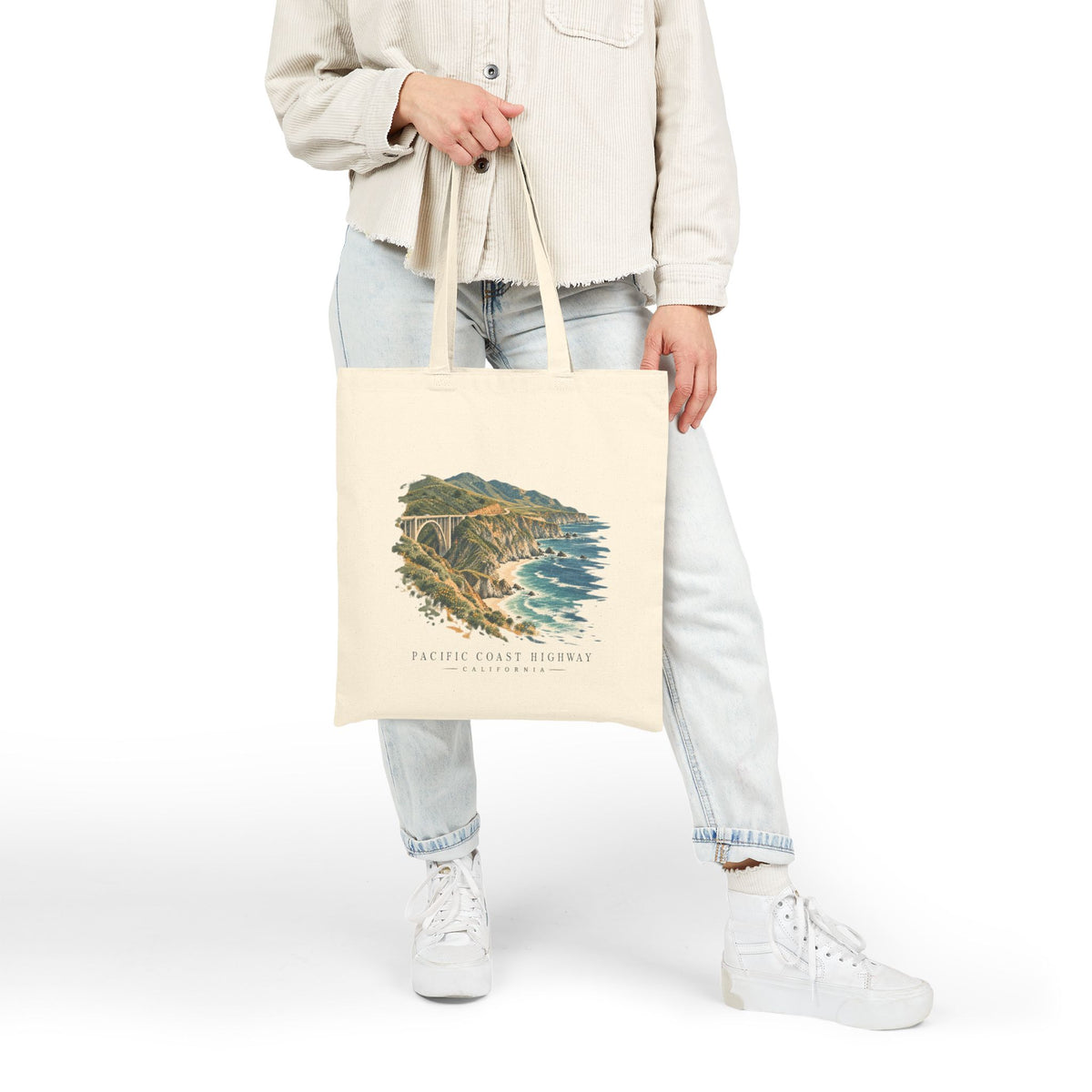 Pacific Coast Highway Sereno Bag— Café Vivere Bixby Bridge California Scenic Tote Bag