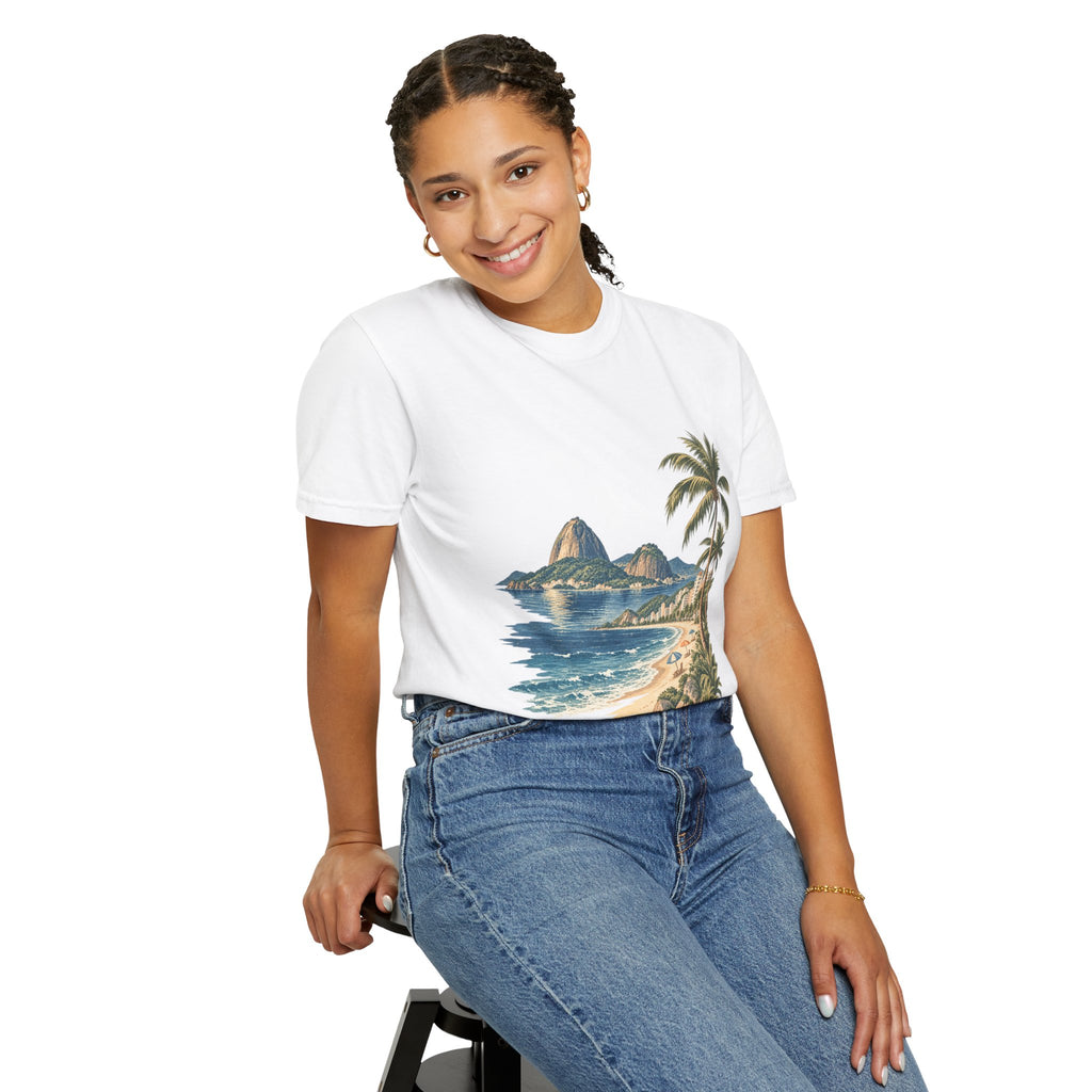 Rio de Janeiro Beach T-Shirt — Café Vivere Vintage Palm Coastal Tee