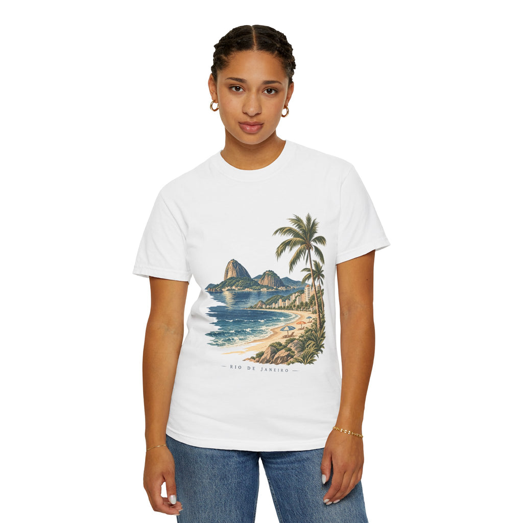 Rio de Janeiro Beach T-Shirt — Café Vivere Vintage Palm Coastal Tee