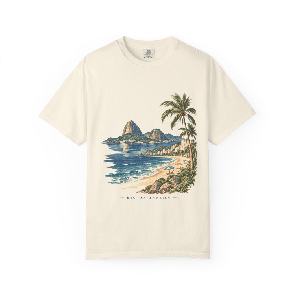 Rio de Janeiro Beach T-Shirt — Café Vivere Vintage Palm Coastal Tee