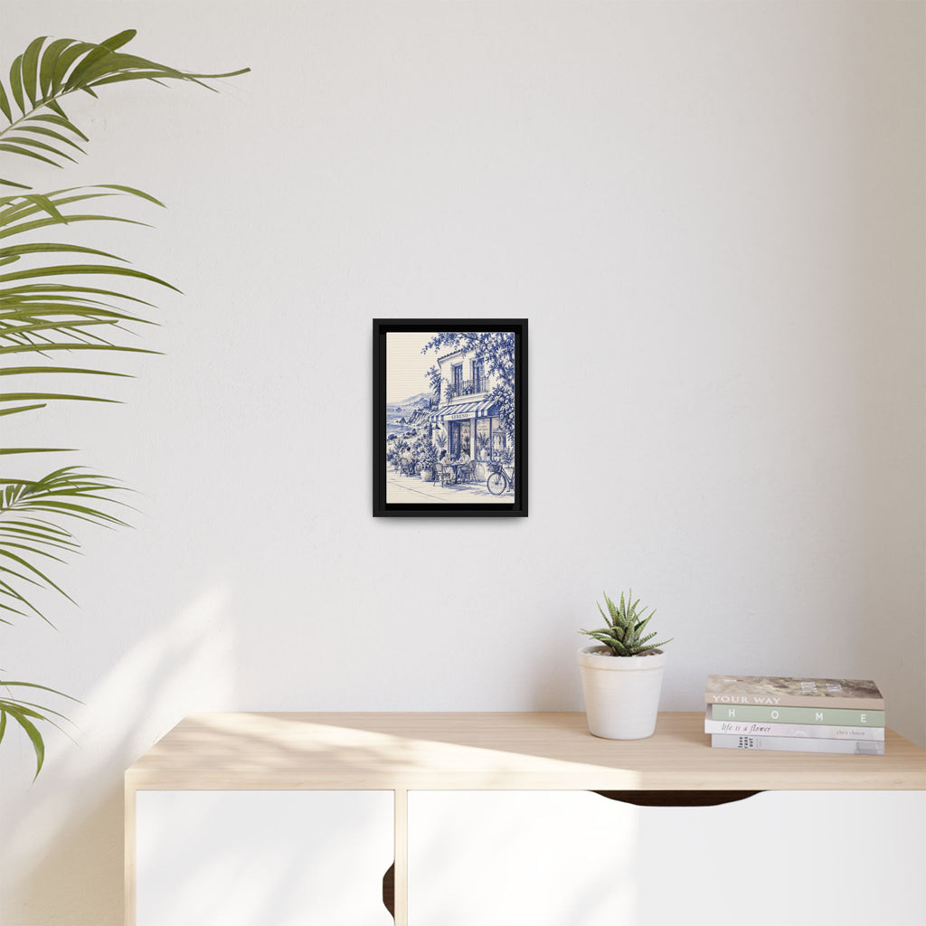 Sereno by Café Vivere - Pacific Coast Highway Blue Ink Matte Canvas Print, Framed (Multi-color)