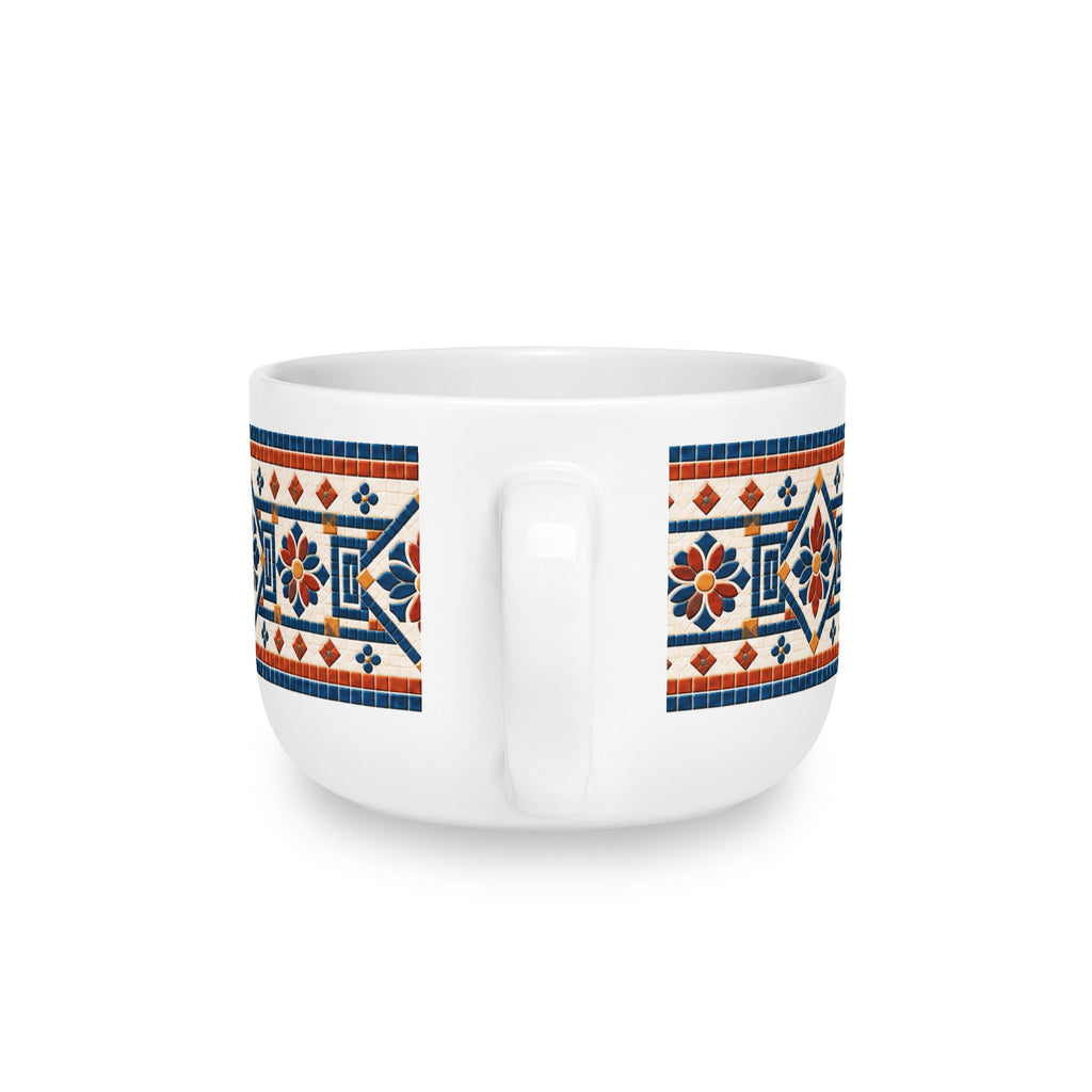 25oz Ceramic Latte Mug - Mosaic Border