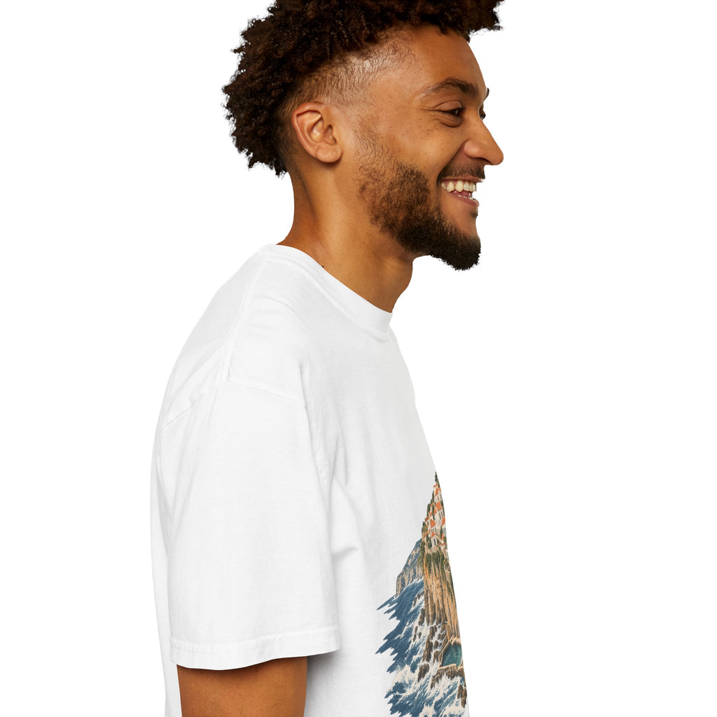 Coastal Cliffside Illustration T-Shirt — Café Vivere Azenhas do Mar Portugal Scenic Tee