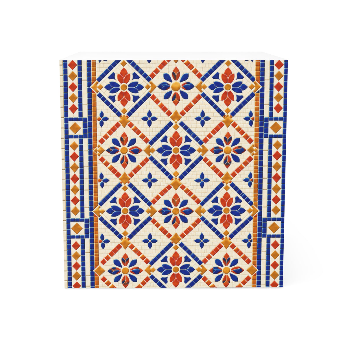 Mediterranean Tile Note Cube – Decorative Floral Pattern Sticky Note Block